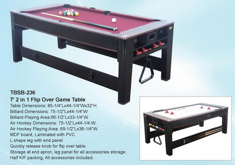 7’ 2 in 1 Flip Over Game Table TBS Group